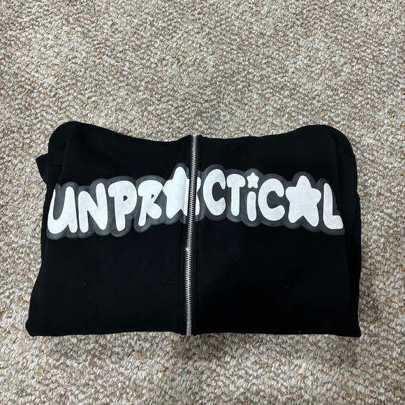 Black puff print full zip - Picture 3 of 4